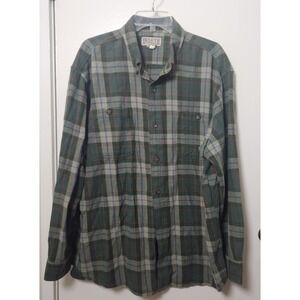 Duluth Trading Green Plaid Flannel Size XL Long Sleeve‎ 100% Cotton Pockets Mens